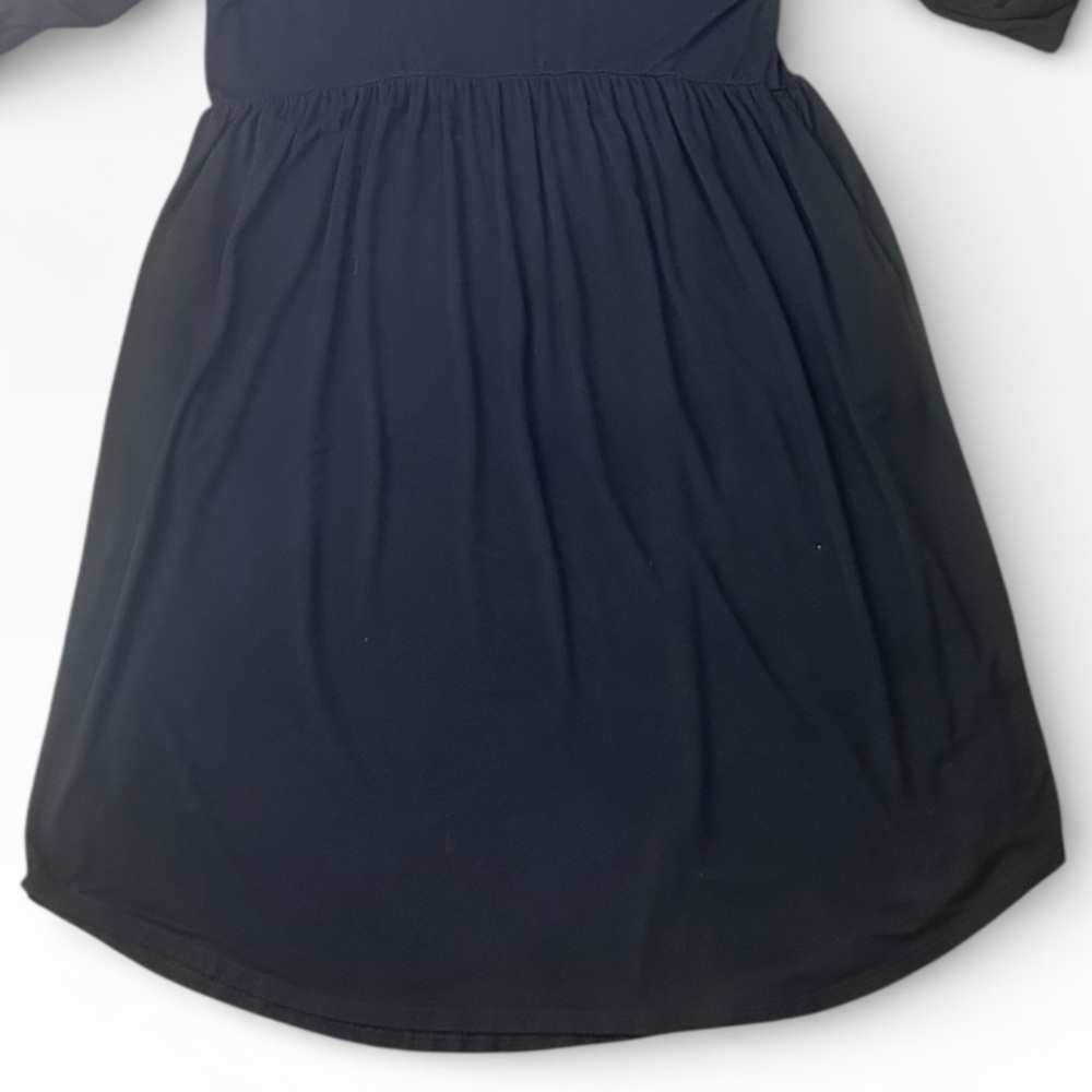 Jodifl Black Long Sleeve Jersey Knit Midi A-Line Dress Women’s Size Large - Picture 6 of 9